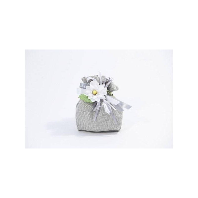 SACCHETTO PICCOLO COTONE JUTA GRIGIO A1406 5pz