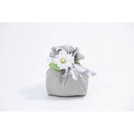 SACCHETTO PICCOLO COTONE JUTA GRIGIO A1406 5pz