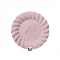 PIATTI ø20cm 18 ANNI ROSE 8pz