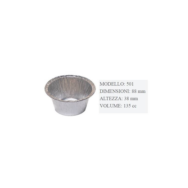 TEGLIA ALLUMINIO TONDA MONOPORZIONE ALTA 100PZ 501 CUKI