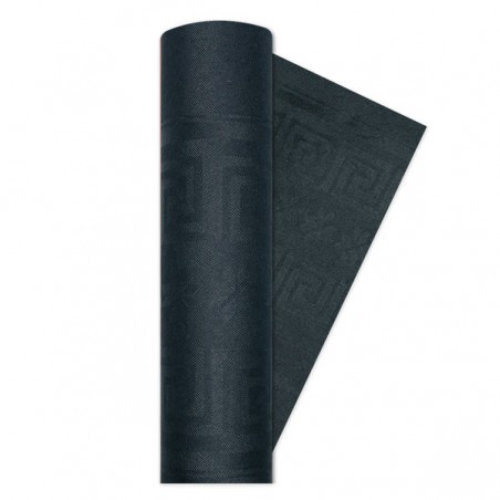 TOVAGLIA ROTOLO 1,20x5mt DAMASCATA NERO BIG PARTY