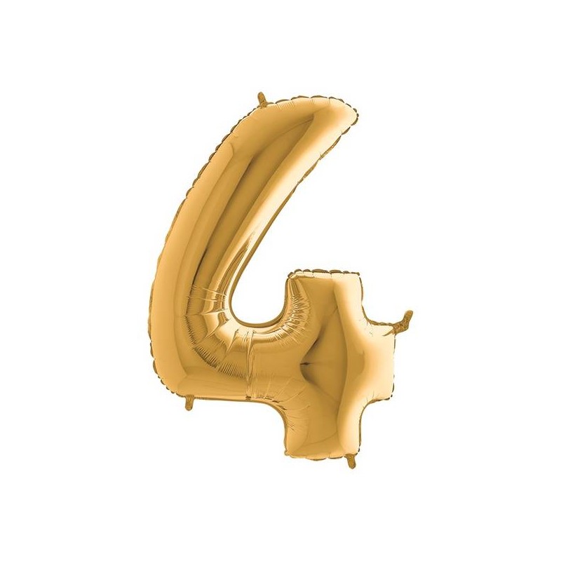 PALLONE NUMERO 4 MYLAR 102cm 40 ORO