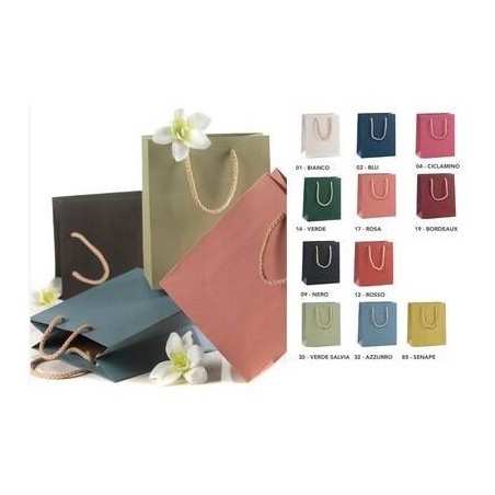 SHOPPER CARTA KRAFT 160gr 35x32+25cm 30-VERDE SALVIA (COLOMBA)