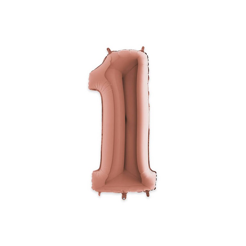 PALLONE NUMERO 1 MYLAR 102cm 40 ROSE GOLD