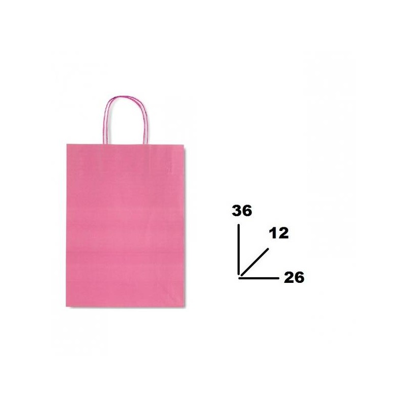 BORSA CARTA COLOR MIS.26+12x36cm ROSA 722