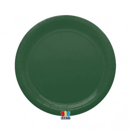 PIATTI PIANI ECOLOR BIODEGRADABILI 24cm VERDE FORESTA 25pz