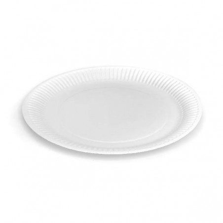PIATTO IN CARTONCINO NON LAMINATO ø23cm BIANCO 100pz