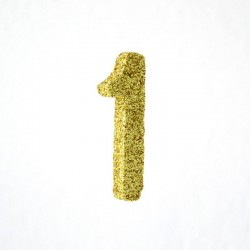 NUMERO POLISTIROLO FANTASY GLITTER ORO 7cm 1