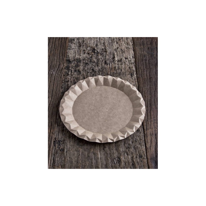 PIATTO CARTONCINO KRAFT ø18cm BIO COMPOSTABILE 100pz