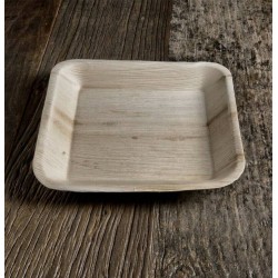 PIATTO QUADRATI 24x24cm FOGLIA DI PALMA 25pz BIO COMPOSTABILE