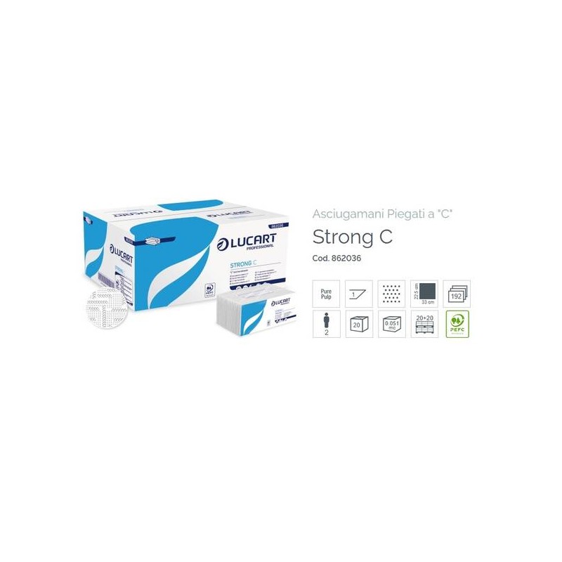 ASCIUGAMANI A C STRONG LUCART PROFESSIONAL 192pz (CT 20x192)