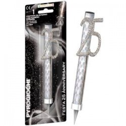 CANDELOTTO TORTA 25 ANNI GLITTER ANNIVERSARY