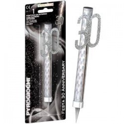 CANDELOTTO TORTA 30 ANNI GLITTER ANNIVERSARY