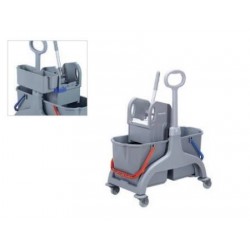 CARRELLO HYGIENE DOUBLE BUCKET 2 VASCHE 25+25lt C/STRIZZATORE KS05A