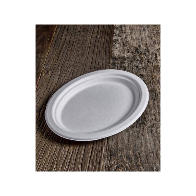PIATTI OVALI POLPA 31,8x25,5x2,2cm BIO COMPOSTABILI 50pz USOBIO