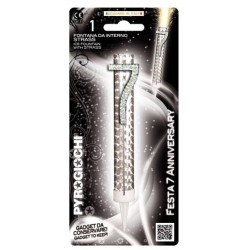 CANDELOTTO TORTA N°7 GLITTER ANNIVERSARY