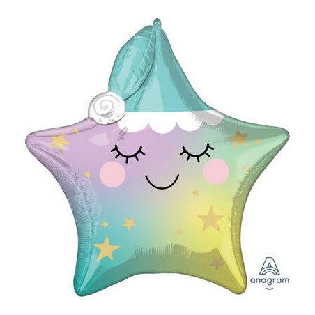 PALLONE MYLAR STAR SLEEPY MULTICOLOR 60cm