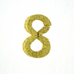 NUMERO POLISTIROLO FANTASY GLITTER ORO 7cm 8