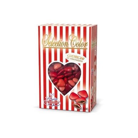 CONFETTI CIOCCOLATO CUORICINI SELECTION COLOR ROSSI 500gr