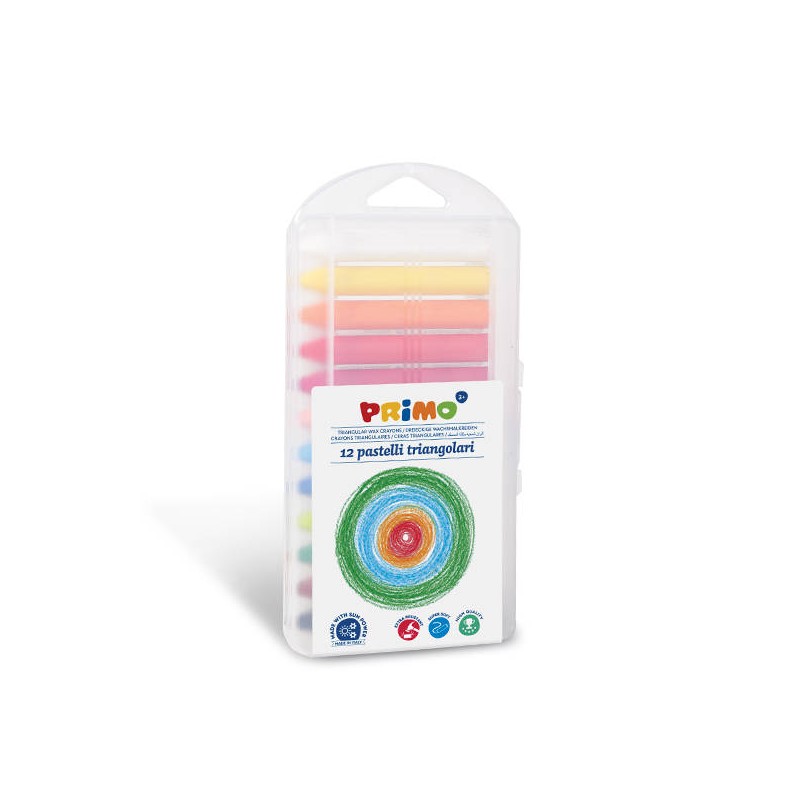 PASTELLI A CERA TRIANGOLARI IN ASTUCCIO 12pz PRIMO
