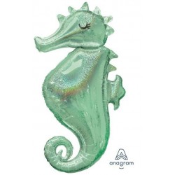 PALLONE MYLAR S/SHAPE CAVALLUCCIO WISHES 50x96cm OLOGRAFICO
