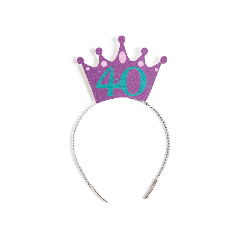 CORONCINA GLITTER 10x7cm 40 ANNI