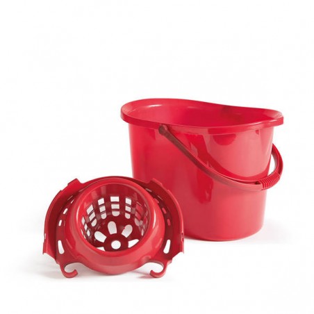 SECCHIO C/STRIZZATORE PLASTICA CLASSICO 15lt ROSSO PURO