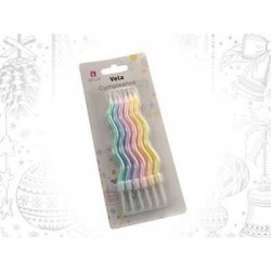CANDELINE ONDULATE COLORE PASTELLO 6pz