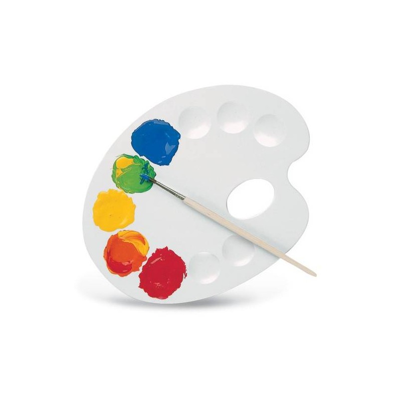 TAVOLOZZA OVALE PER DIPINGERE 10FORI