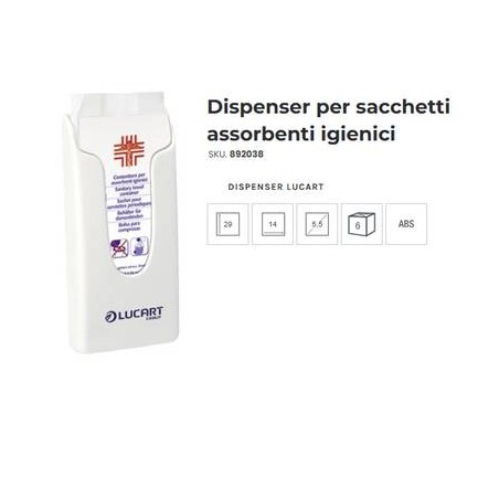 DISPENSER DA MURO SACCHETTI PER ASSORBENTI PVC