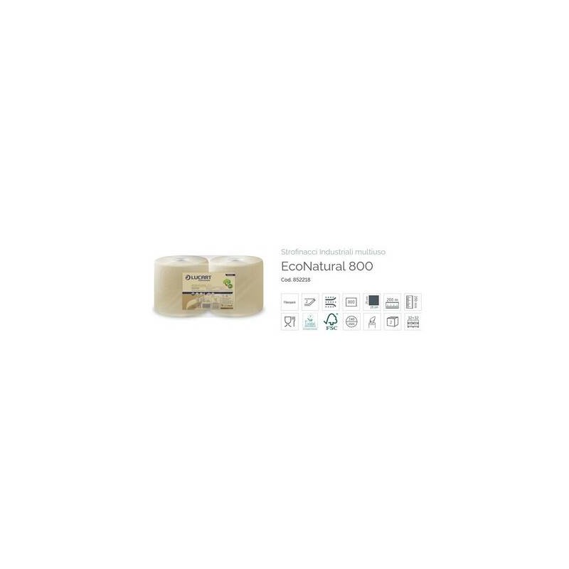 BOBINE 2VELI LUCART ECO NATURAL 800str 200mt 2 ROTOLI