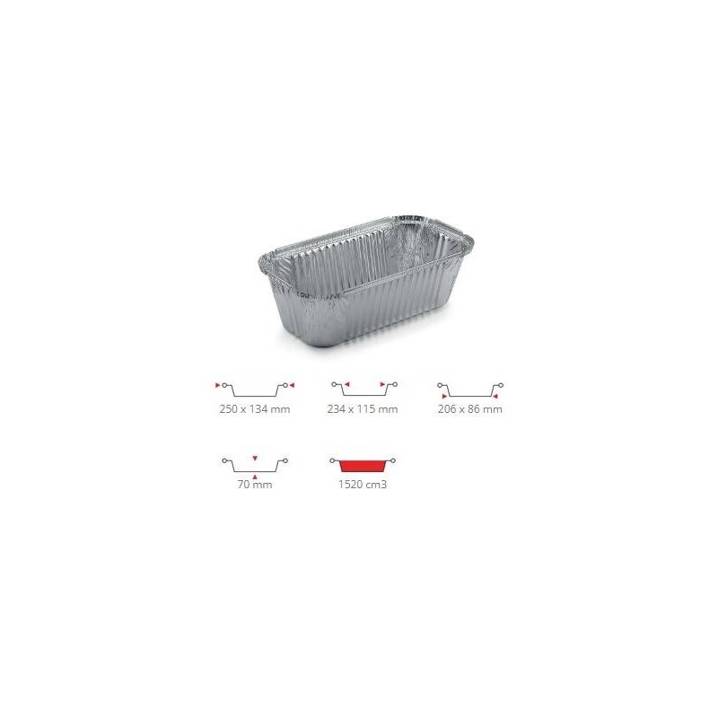 TEGLIA ALLUMINIO RETTANGOLARE R16L 100pz