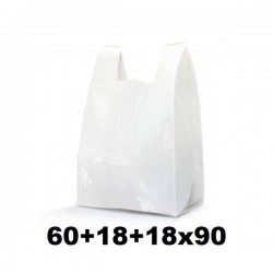 SHOPPER S.MAXI LDPE 60+18+18x90cm 100my BIANCO PER MOVIMENTAZIONE MERCI 10kg