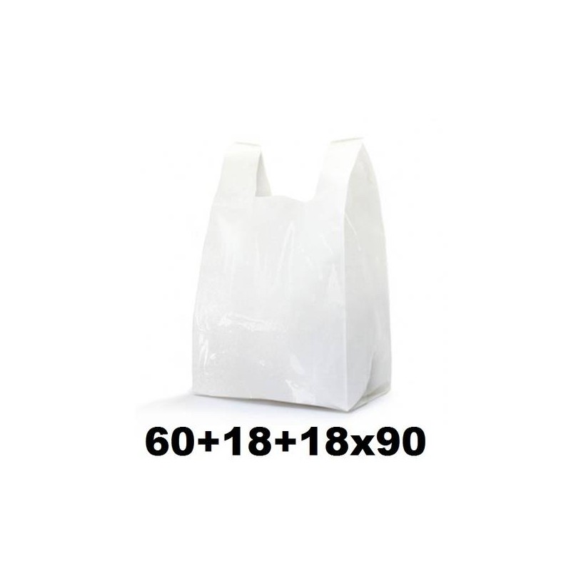 SHOPPER S.MAXI LDPE 60+18+18x90cm 100my BIANCO PER MOVIMENTAZIONE MERCI 10kg