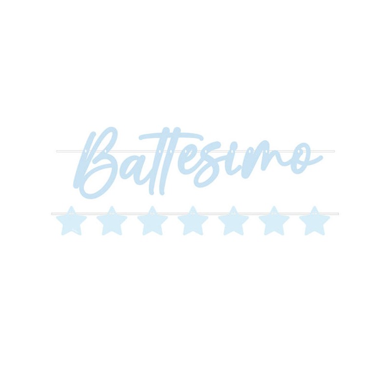 SET FESTONE BATTESIMO AZZURRO 80+90cm