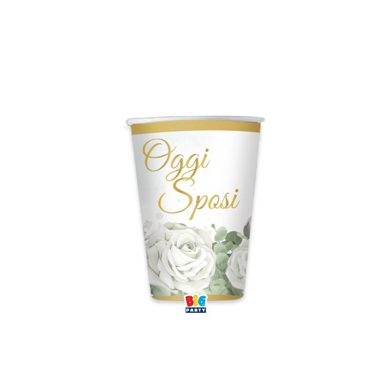 BICCHIERI 250cc OGGI SPOSI EUCALIPTO 6pz