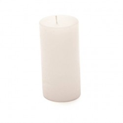 MOCCOLO TONDO CERA BIANCO 10x20cm RUSTICO