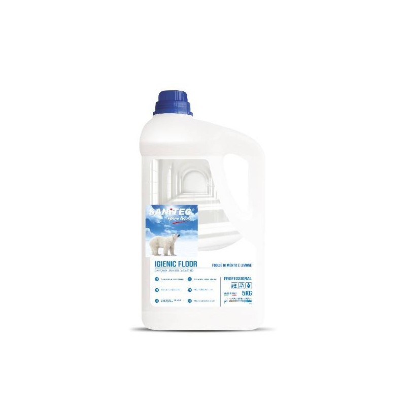 DETERGENTE PAVIMENTI IGIENIC FLOOR 5lt FOGLIE DI MENTA E LIMONE SANITEC