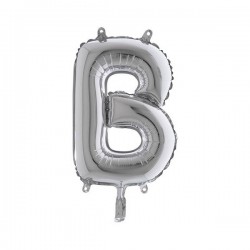 LETTERA B MYLAR SILVER 14 36cm