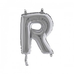 LETTERA R MYLAR SILVER 14 36cm