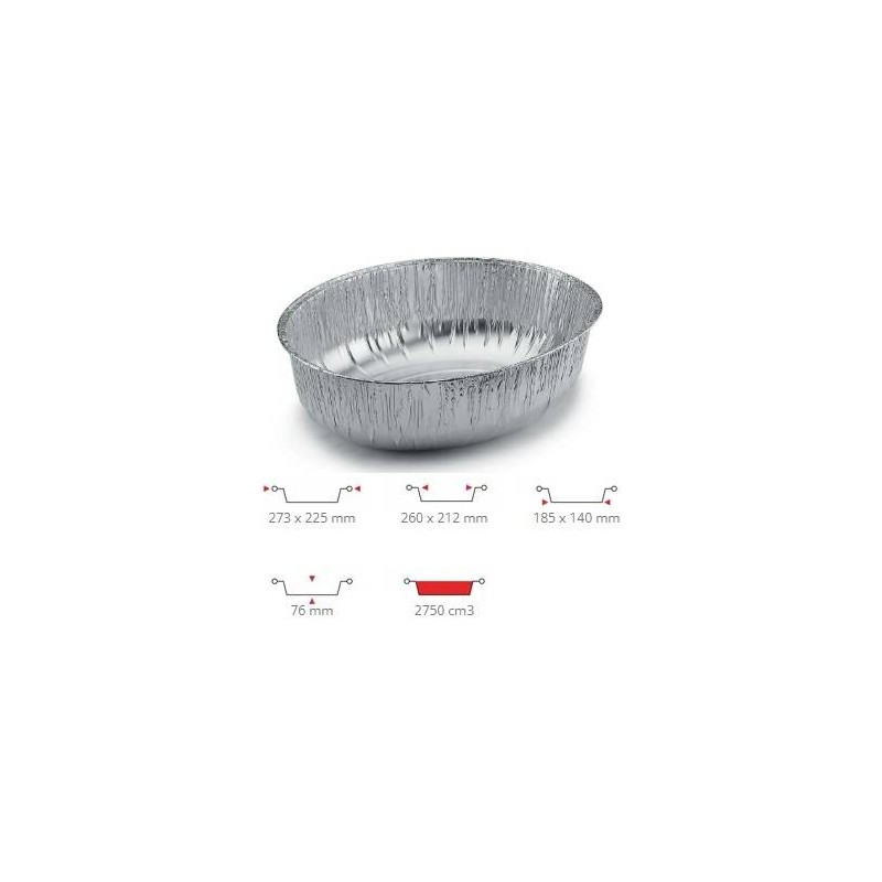 TEGLIA ALLUMINIO OVALE CIOTOLA 50PZ E1G CONTITAL