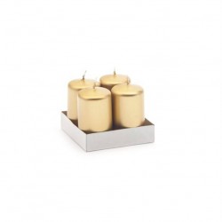 MOCCOLO TONDO CERA ORO 4x7cm 4pz