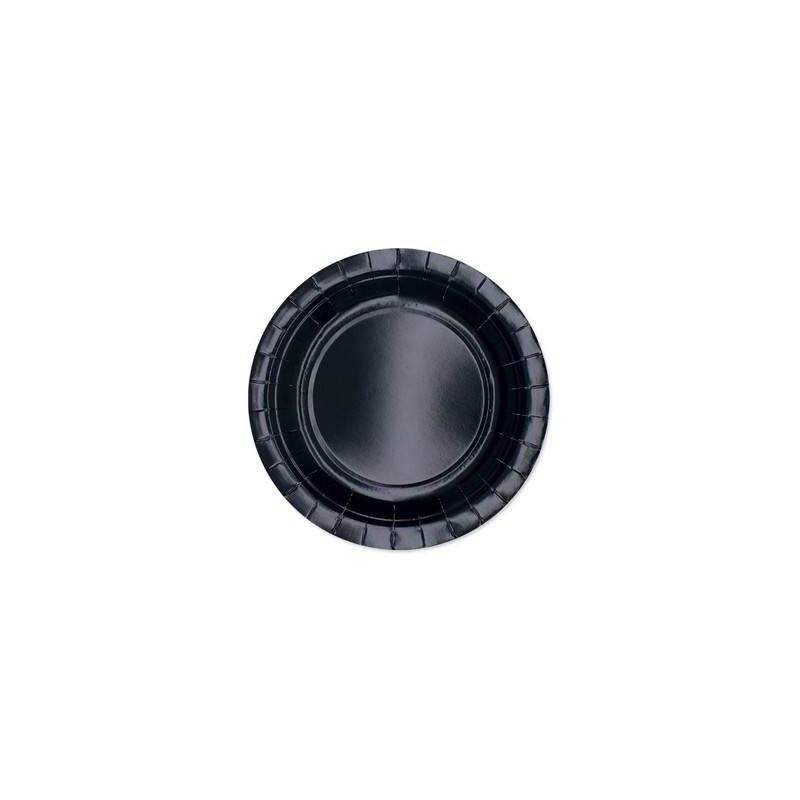 PIATTI DESSERT ECOLOR BIODEGRADABILI 18cm NERO 25pz