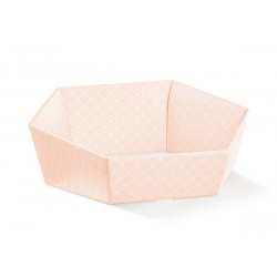 CESTA CARTONE ESAGONALE 38x30x10cm MATELASSè ROSA