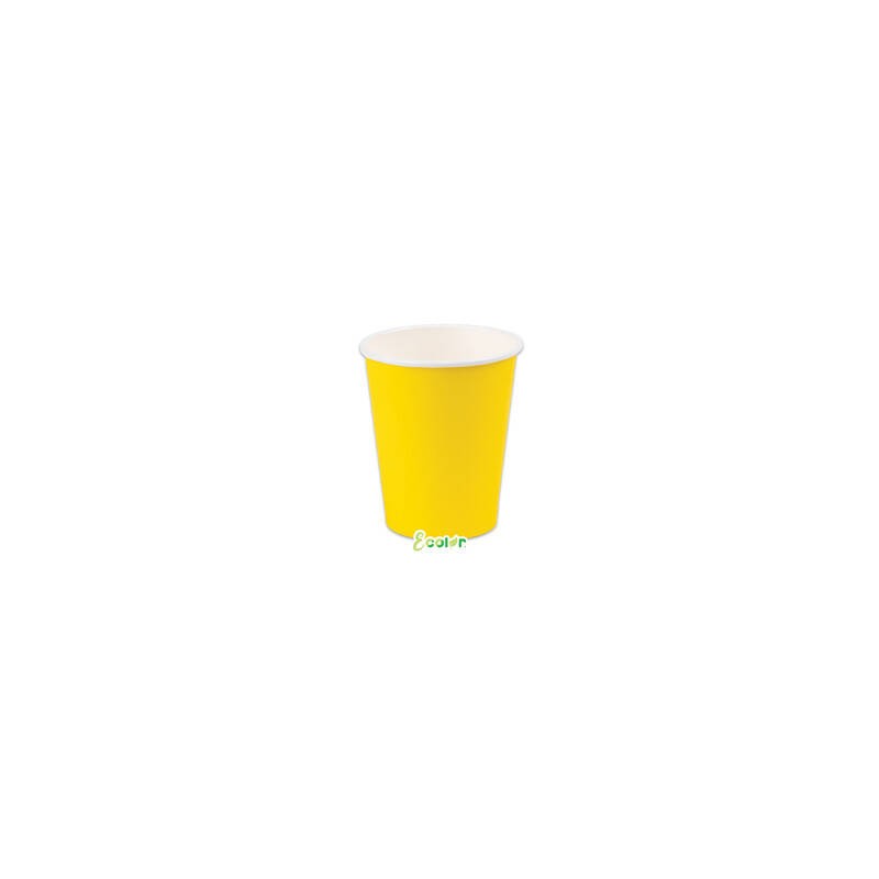 BICCHIERI 200cc ECOLOR BIODEGRADABILI GIALLO 50pz