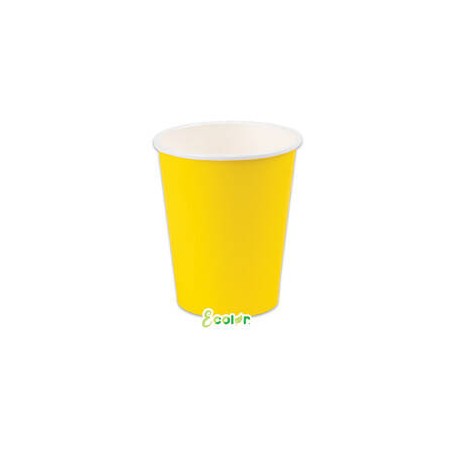 BICCHIERI 200cc ECOLOR BIODEGRADABILI GIALLO 50pz