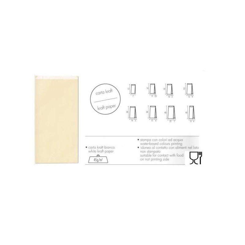 BUSTE REGALO CARTA SEALING AVORIO 7x13cm 100pz PER ALIMENTI