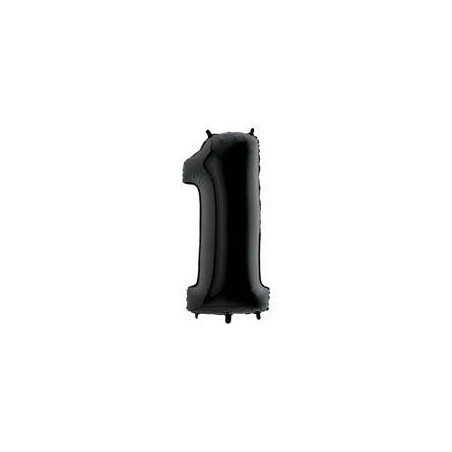 PALLONE NUMERO 1 MYLAR 102cm 40 NERO