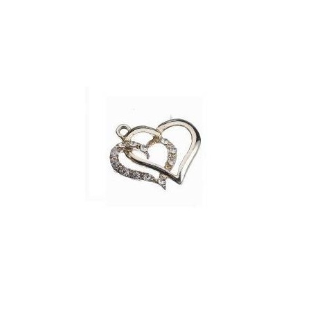 APPLICAZIONE DOPPIO CUORE ORO 3cm VZ48 12pz
