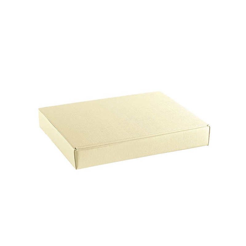SCATOLA CORNICE SETA AVORIO 33x27x3cm